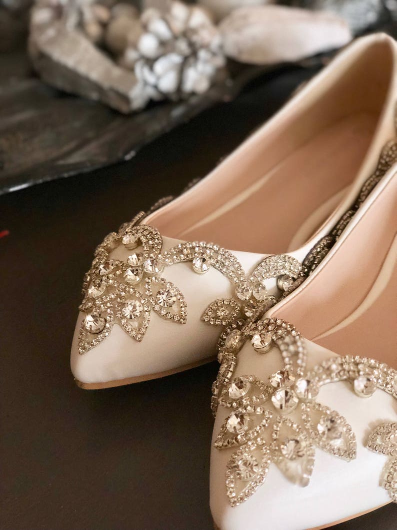 Wedding bridal shoes-crystal shoes-bridal shoes-flats-pumps image 3