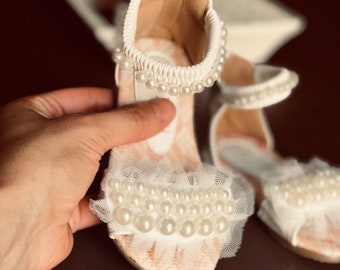 girls wedding shoes- toddlers sandels- bridal shoes- kids shoes