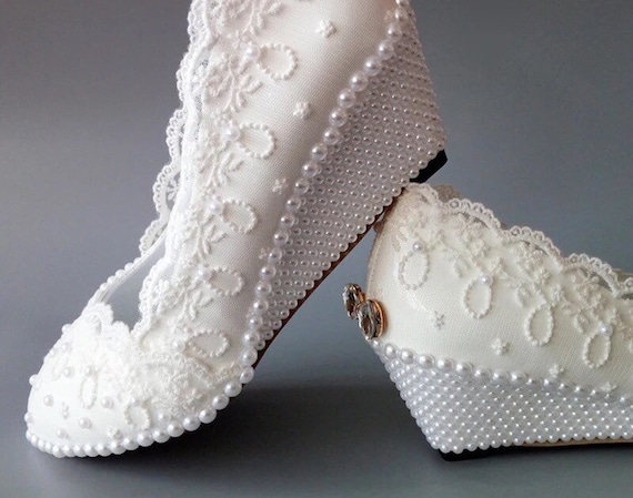 wedge heel wedding shoes