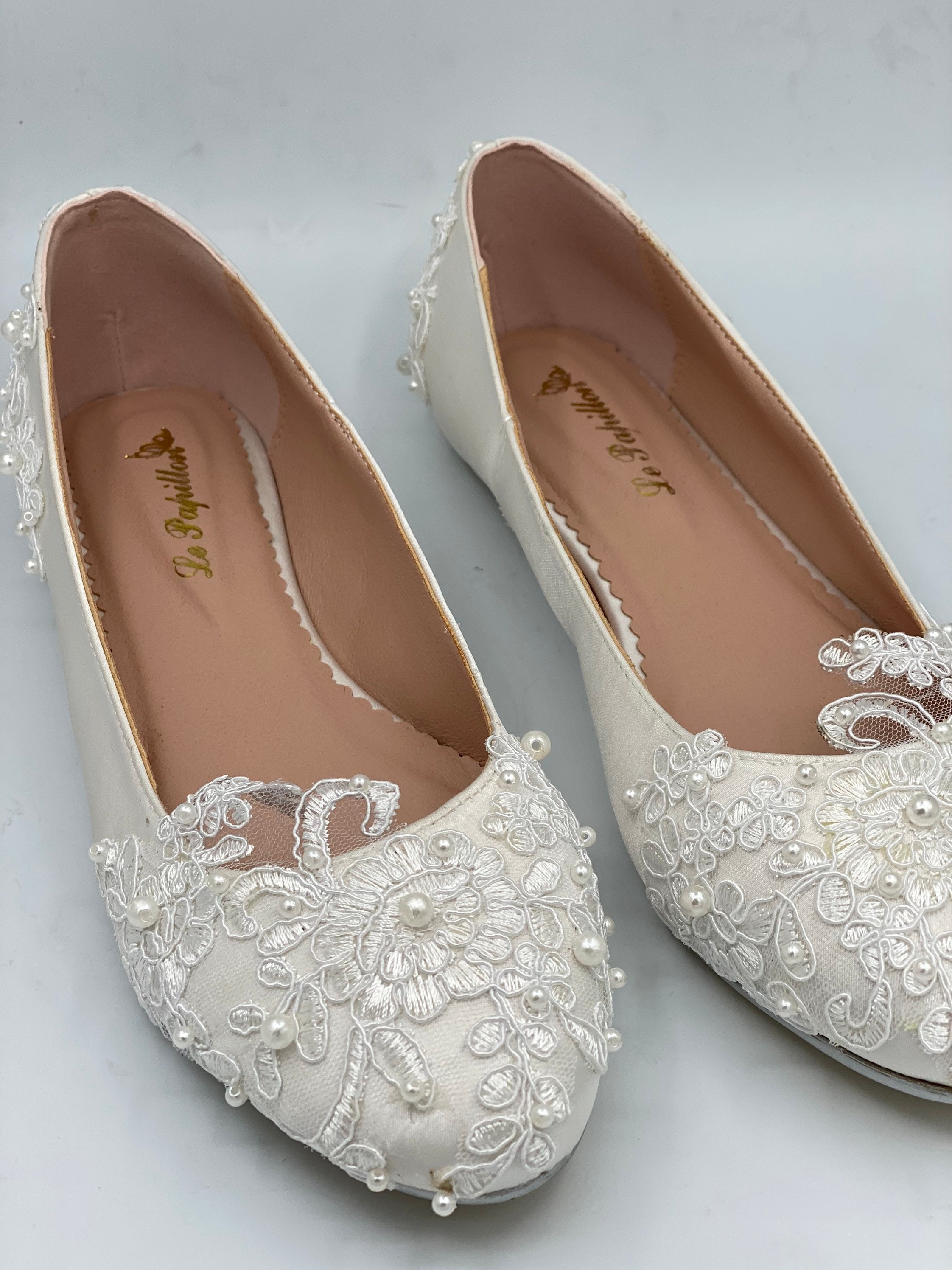 satin flats wedding