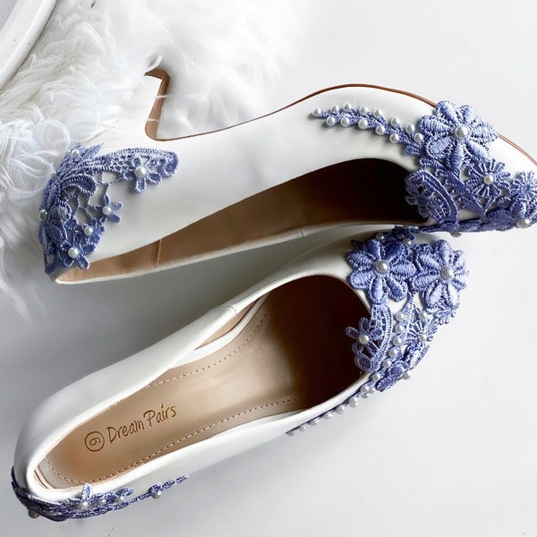 Blue Bridal Shoes Etsy