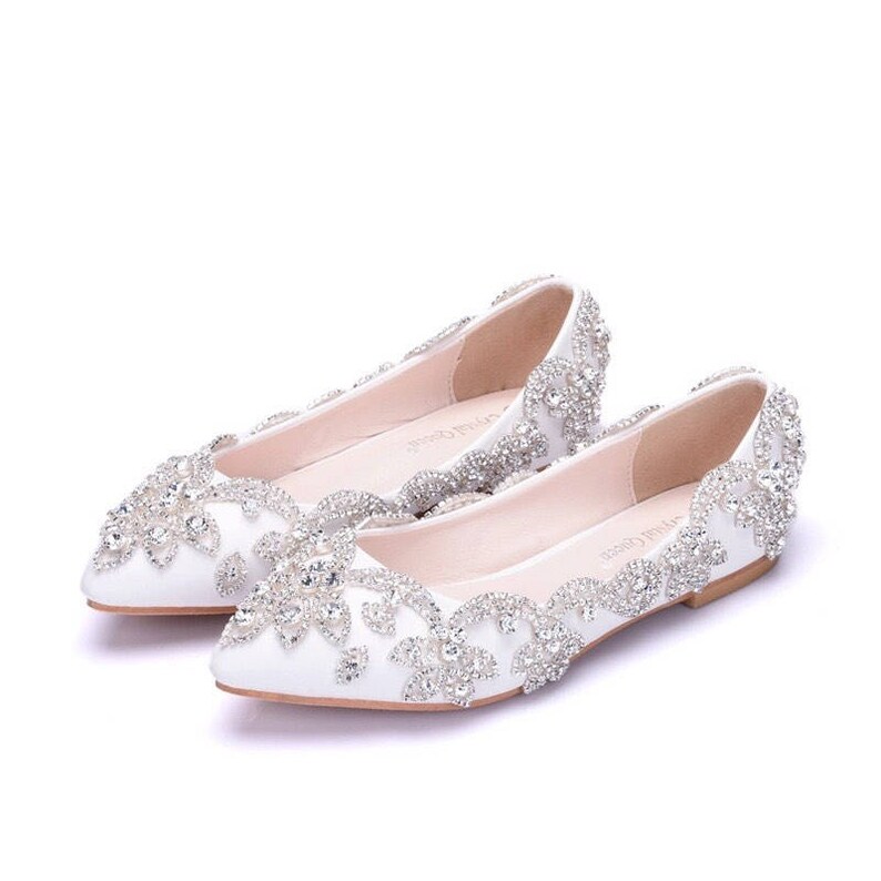 Wedding bridal shoes-crystal shoes-bridal shoes-flats-pumps image 2