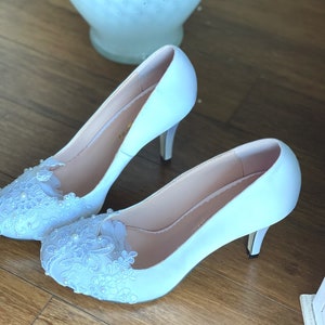 Heels custom in bright white image 4