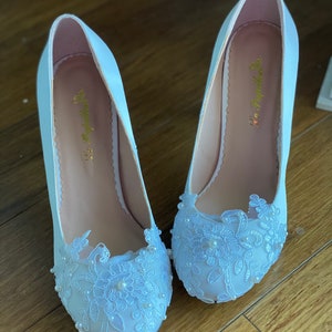 Heels custom in bright white image 3