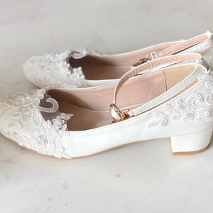 Perla on The block bridal wedding shoes block heels wedding shoes