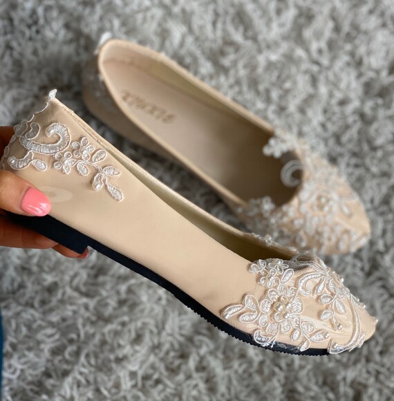 Bridal shoes bridal flats shoes ivory shoes custom made bridal shoes wedding shoes