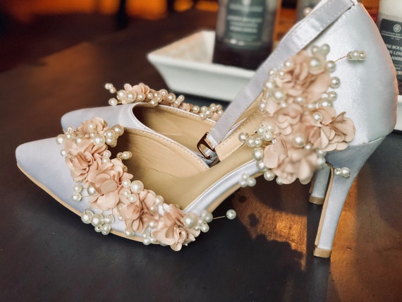 Sweet heels wedding heels bridal heels flowerspearl shoes | Etsy