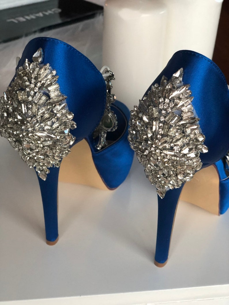 High heels royal blue heels Bridal and bridesmaids Shoes. | Etsy