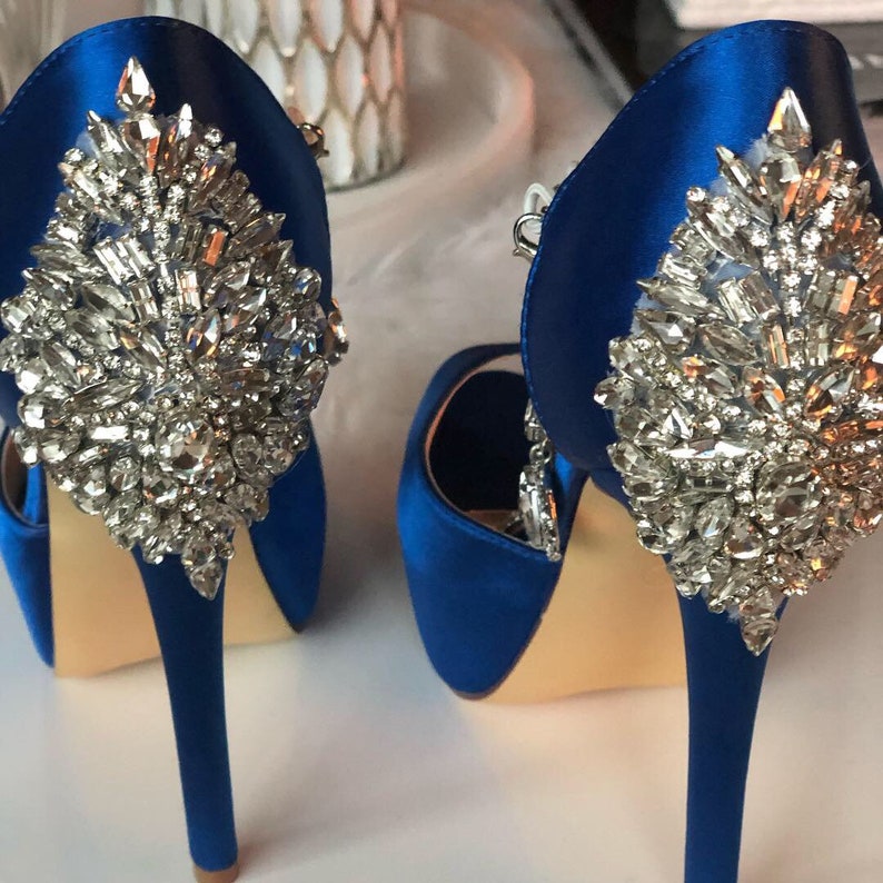 High heels royal blue heels Bridal and bridesmaids Shoes. | Etsy