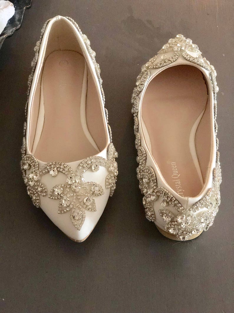 Wedding bridal shoes-crystal shoes-bridal shoes-flats-pumps image 4