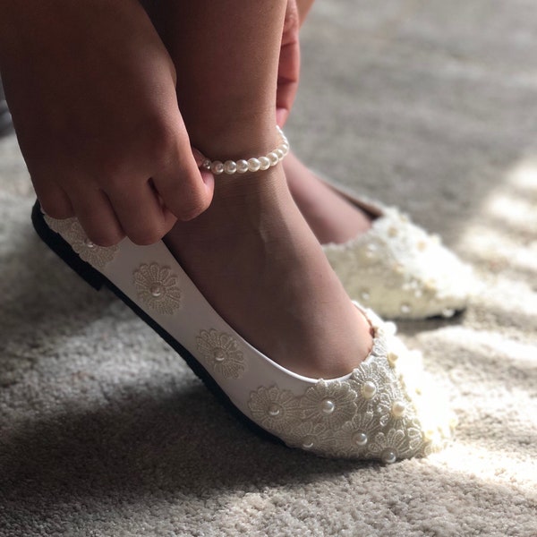 Ballet flats wedding shoes women and young girls wedding shoes