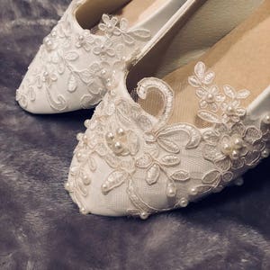 The Perla Ivory or White Flat Wedding Shoes-bridal Flats Shoes Custom ...