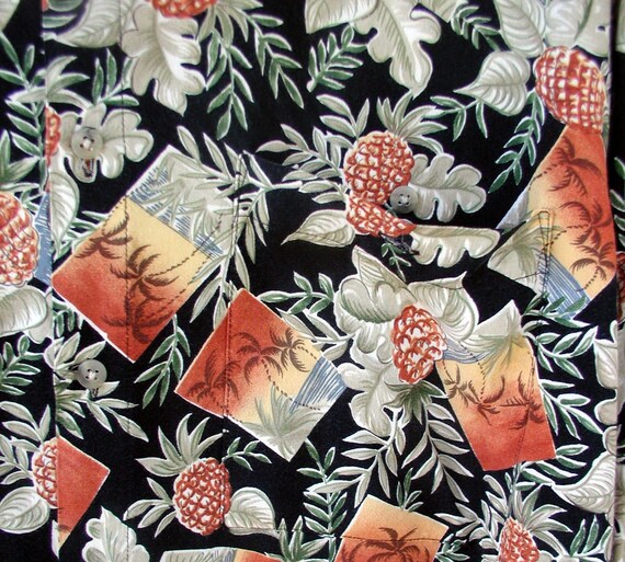 Vintage Tropical Print Men's Shirt LARGE Hawaiian… - image 4