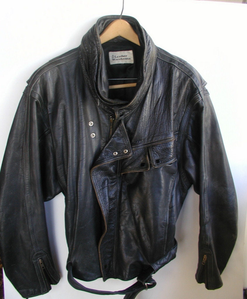 Mens Vintage 1980's Black Leather Motorcycle Jacket Size - Etsy