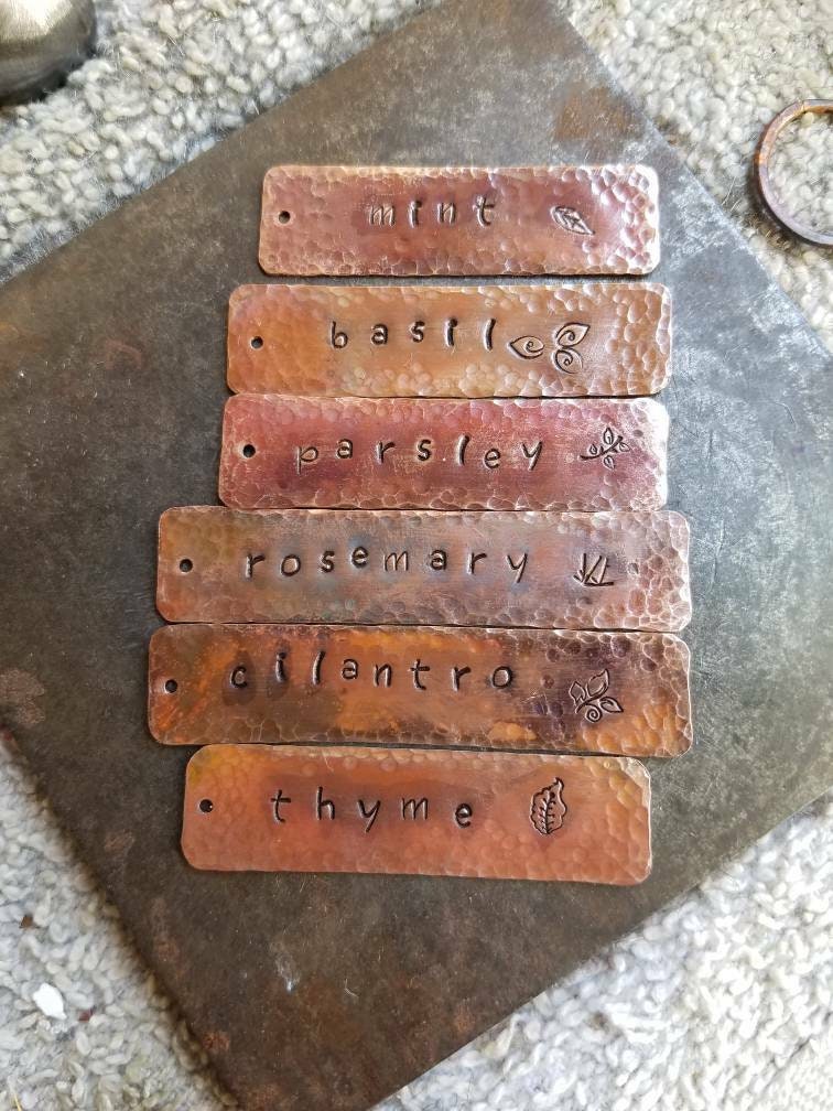 Handmade Copper Garden Plant Markers / Herb and Spice Potted | Etsy