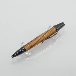 Handcrafted Ballpoint Pen made with Olivewood from Bethlehem, Rhodium finish