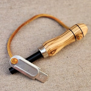 Handcrafted Fire Starter, Ferro Rod, Survival Tool, Bethlehem Olivewood