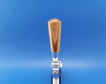 Beer tap handle, handcrafted, wood, Zebrawood