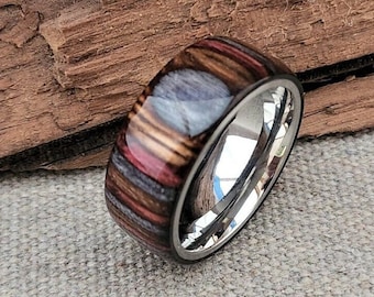 Handmade Ring, Wood Ring, Dyed Wood, Wood Band, Anniversary Gift, Wedding Band, Gift for Her, Gift for Him ,Promise Ring