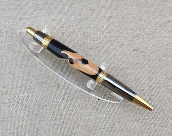 Handcrafted Ballpoint pen, Wood Inlay of Electric Guitar, Guitar Inlay, Gift for Guitar Player, Musician Gift