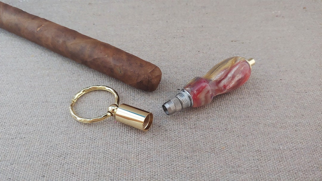 Handcrafted Cigar Punch, Alumilite, Cigar Punch Keychain, Cigar Cutter