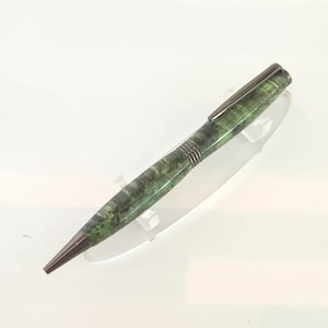 Handcrafted Wood Ballpoint Pen made with Dyed Box Elder Burl