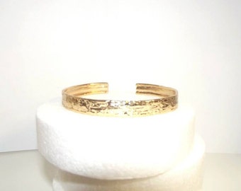 Silver hard bracelet with gold bath, slave bracelet, hammered cuff, custom bracelet, hard cuff, ethnic