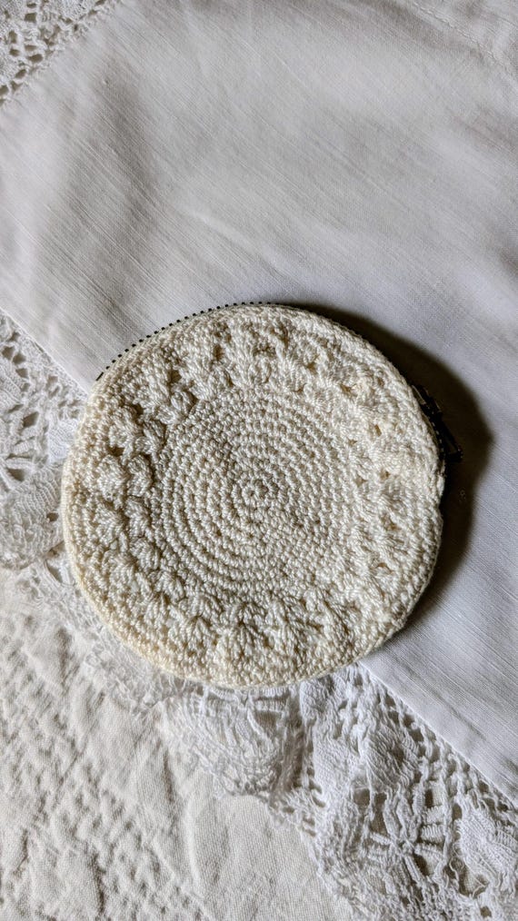 1940s Crochet Coin Purse Vintage Talon Zipper Closure War Years