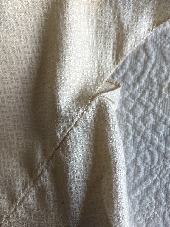 1920's Vintage Combing Bed Jacket White Rayon Silk Ri… - Gem