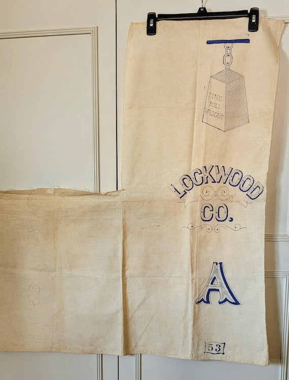 アンティーク ロックウッド社製 モスリン製小麦粉袋 1880～1900年頃