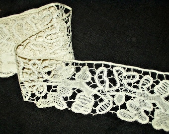 Hand Made Victorian Edwardian Branscombe Lace Trim Beautful Antique Embellishment Edging