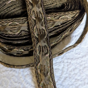 Flapper Metallic Gold Ribbon Braid Silk Rayon Trim Vintage 1920s Embellishment