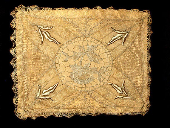 Vintage 1920's Silk Lingerie Handkerchief  Hanky … - image 1