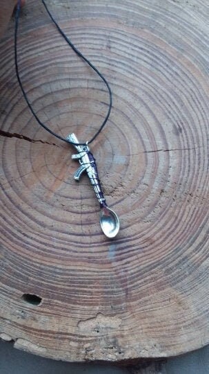  iSnuff Safe Spoon Pendant Necklace Crown Teaspoon, Pocket  Sized Spice Spoon Keychain Tiny Spoon