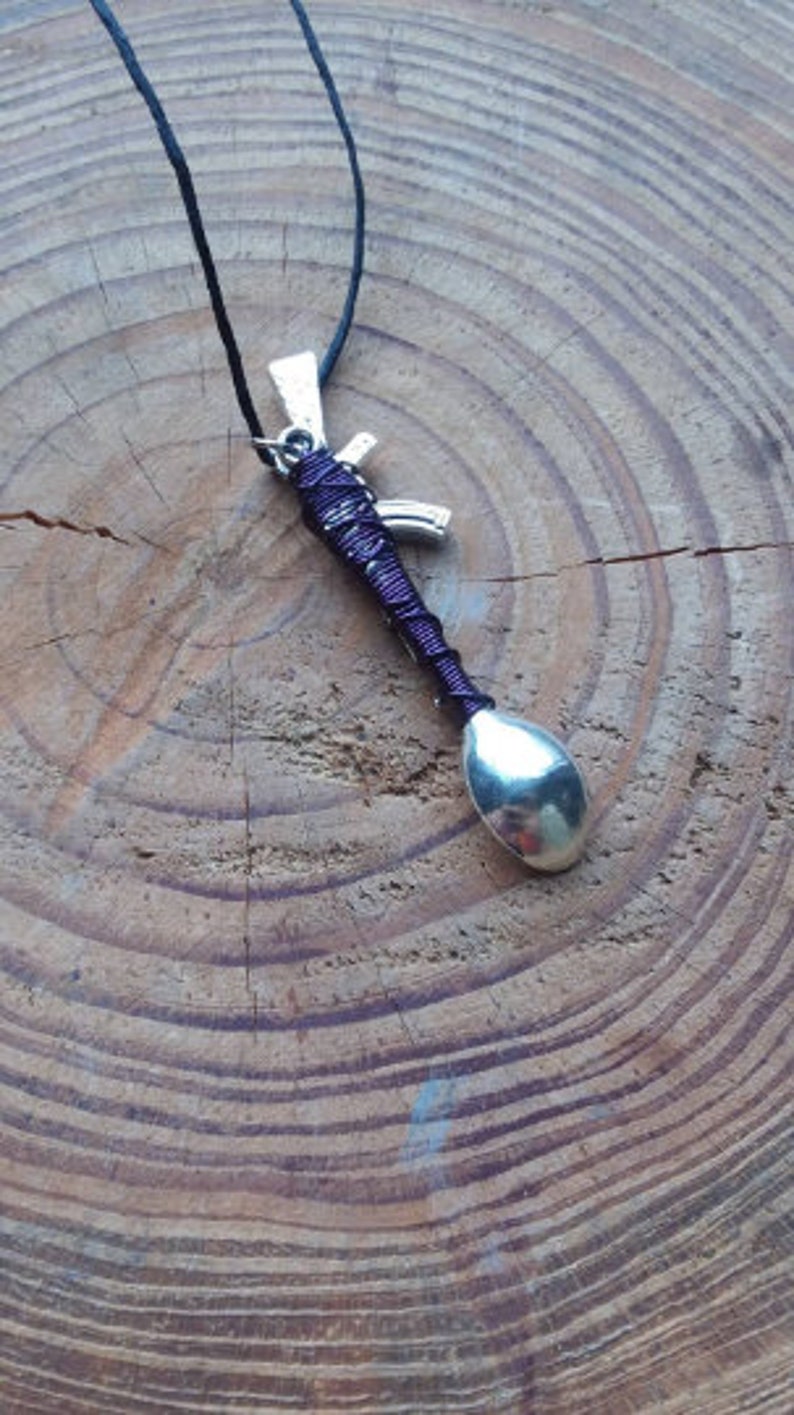 AK47 Wire Wrapped Mini Spoon Pendant Custom Color Wire Etsy