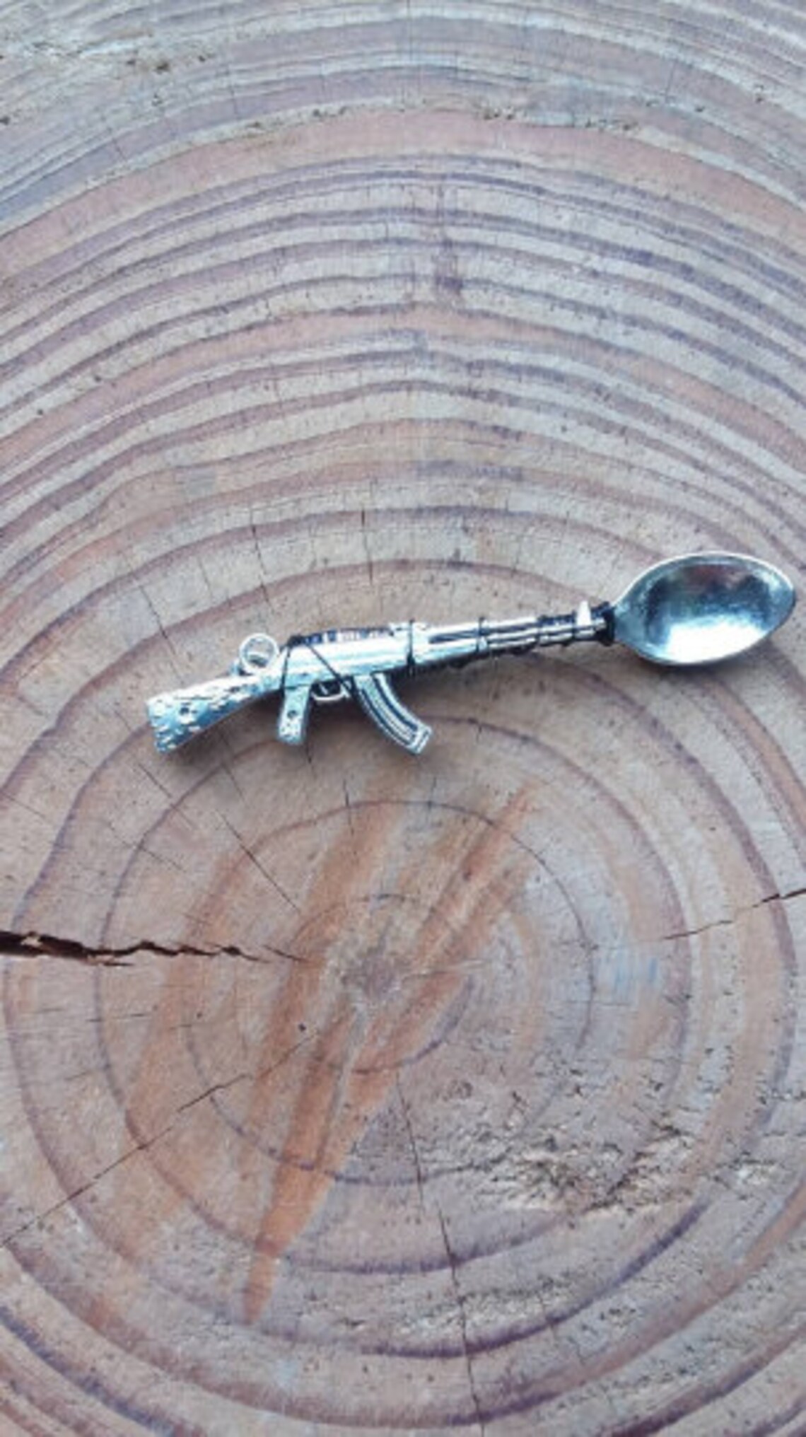 AK47 Wire Wrapped Mini Spoon Pendant Custom Color Wire Etsy