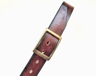 Man's Handmade English Leather belt | Leather Belt | Distressed leather belt | Brown leather belt.