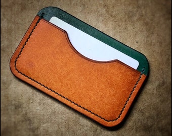 Stylish HANDMADE English leather and Italian Badalassi leather wallet | Minimalist | Card holder | Card wallet |