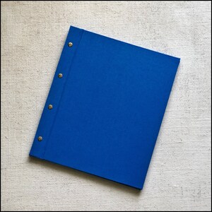 Prestigious handmade 13x11 inch screw post bound portfolio | Document storage |Negative album | Blue book cloth | Board lined interior
