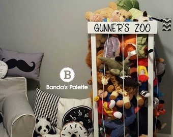 2', 32", 3', 4' Stuffed Animal Zoo, Wood Animal Holder, Storage, Stuffed Animal Organizer, Kids Gifts, Ball Storage, Birthday Gift