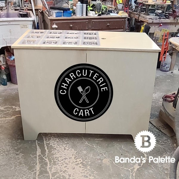 Carrito plegable para charcutería, puesto de venta, carrito portátil de aperitivos, carrito para ferias comerciales, carrito de postres, barra de bodas, eventos corporativos, negocio de carritos de charcutería