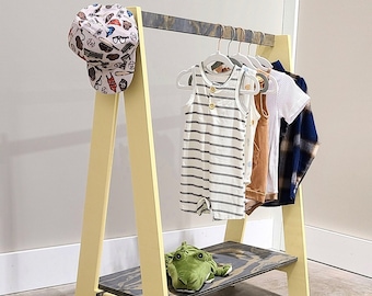Wooden Clothing Rack, Dress Up Storage, Hero Up, Closet, Montessori Rack, Children's Wardrobe , Clothing Rack, Dress Up