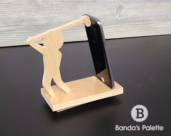 Golfer Phone Holder, Wood Golf Phone Holder, Golfing, Gift, Christmas Gift, Great Gift Idea, Fore, Golf Decoration, Android Iphone,Pinterest