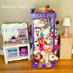 2', 32", 3', 4' Stuffed Animal Zoo, Wood Animal Holder, Storage, Stuffed Animal Organizer, Kids Gifts, Ball Storage, Birthday Gift