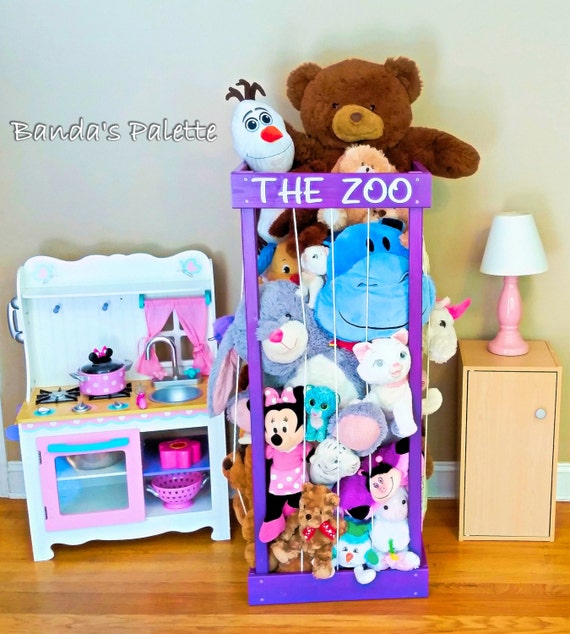 2' 32 3' 4' Stuffed Animal Zoo Wood -   Creative toy storage, Kid toy  storage, Wood animal