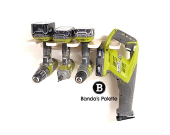 Drill Holder, Clamp Storage, Unique gift for men, Gift for Dad, Cordless Tool Charging Station, Drill Storage, Father's Day, Handyman