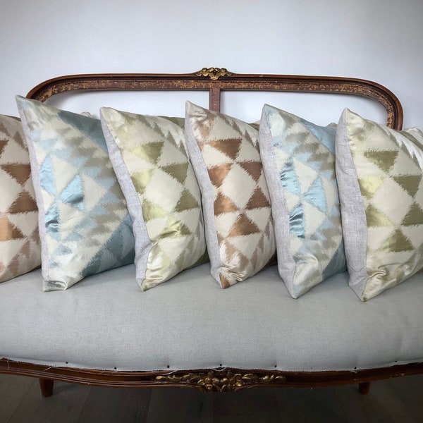 Silk Scalamandre geometric pillows