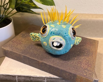 Monstruo pez globo hecho a mano