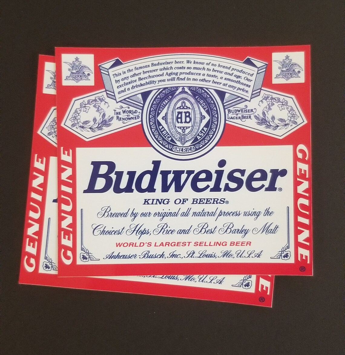 2 Budweiser beer logo sticker decals Etsy