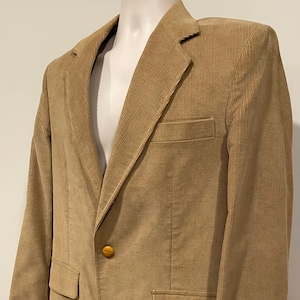 80s men&#39;s corduroy tan blazer, Haggar, JCPenney, corduroy sport coat, corduroy jacket, 38&quot;